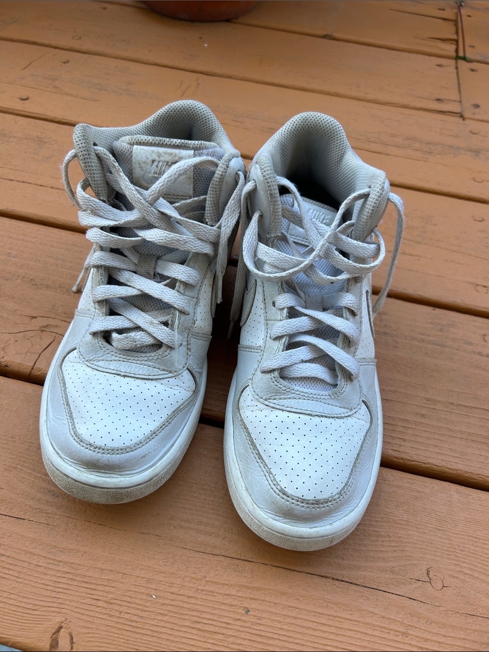 Nike Kids White Light Gray High-Top Sneakers